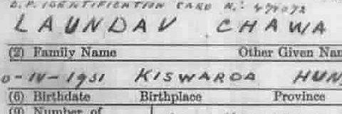 Helen’s 1946 displaced persons (DP) card